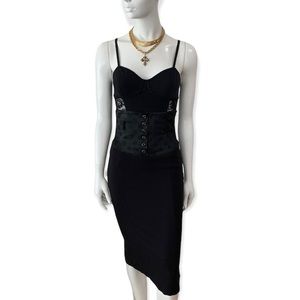 Vintage Betsey Johnson Pencil Bombshell Black Skirt